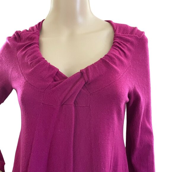 Rosie Neira Fuchsia Long Sleeve Tunic Sweater By Anthropologie Size S Womens Top - Picture 3 of 9